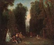 View through the trees in the Park of Pierre Crozat Jean-Antoine Watteau